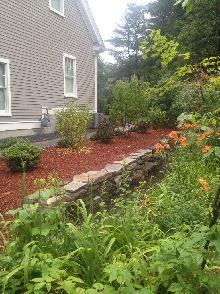 Natural Field Stone Wall and Plantings